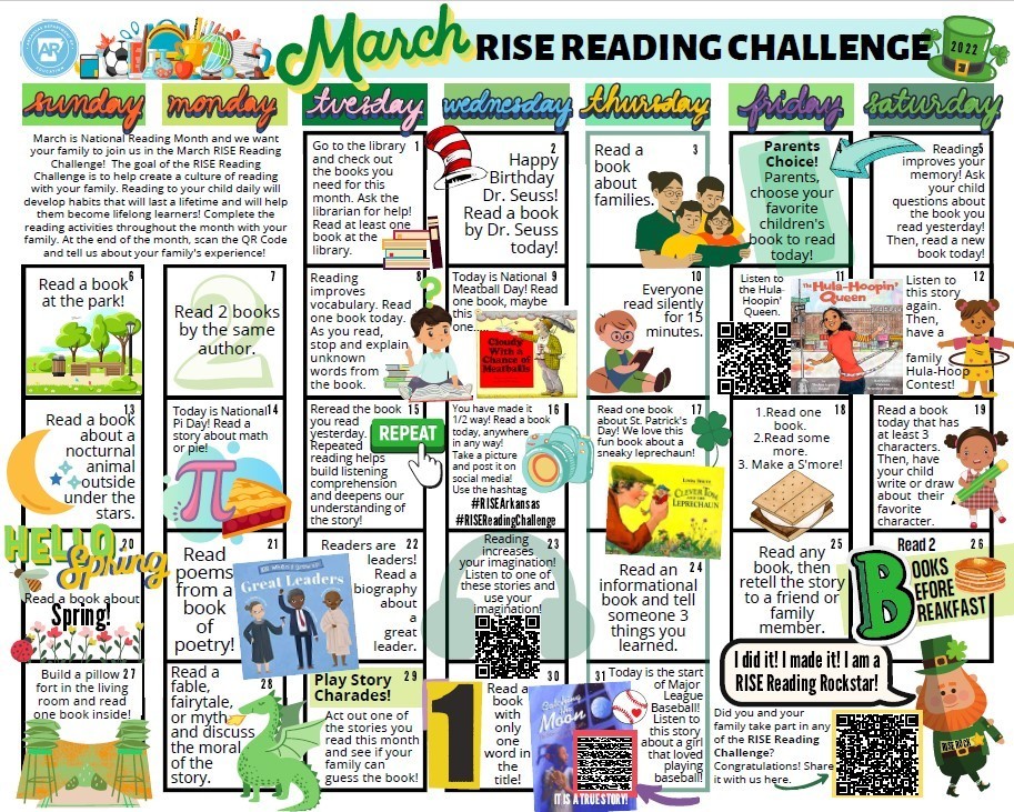 March Reading Calendar
