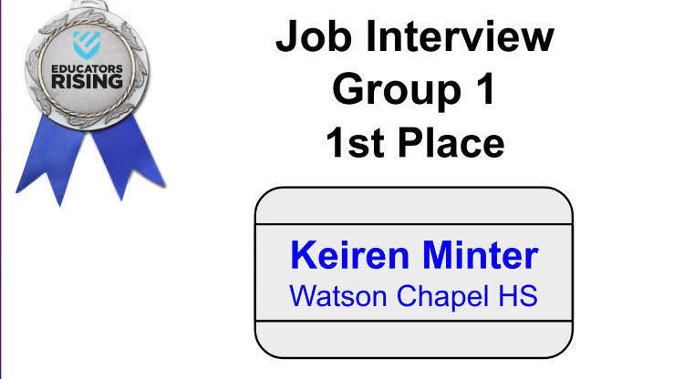 Job Interview 1st Place Keiren Minter
